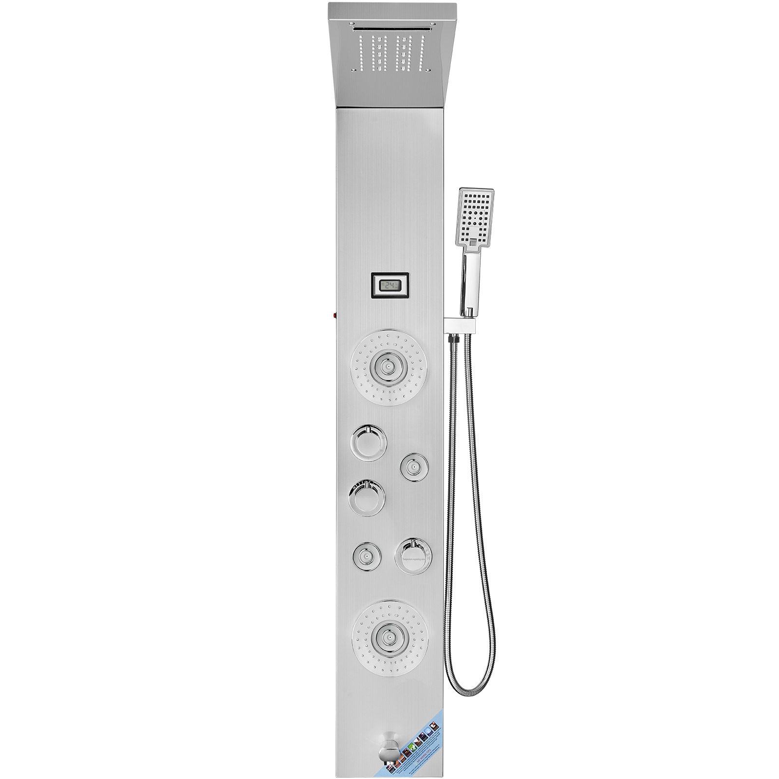 Shower Panel System With Rainfall Waterfall And Massage Jets_voghion.com